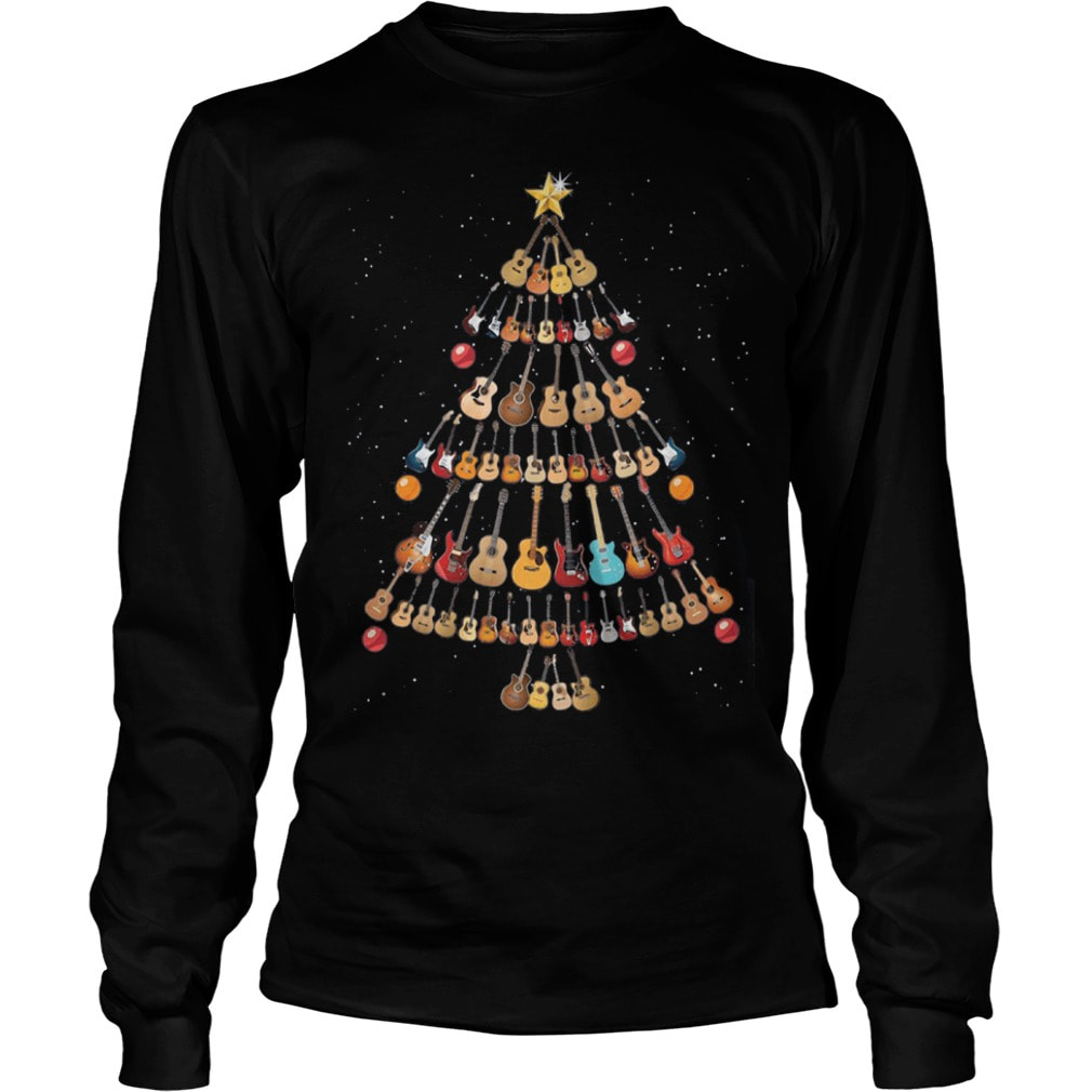 Guitar Christmas Tree Longsleeve Shirt